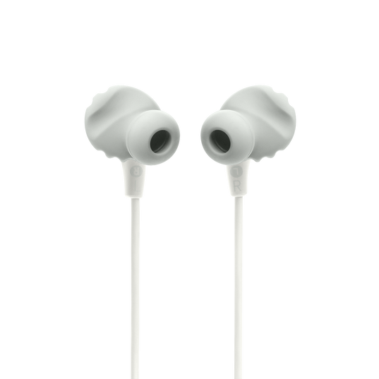 JBL Endurance Run 2 Wired - White - Waterproof Wired Sports In-Ear Headphones - Back